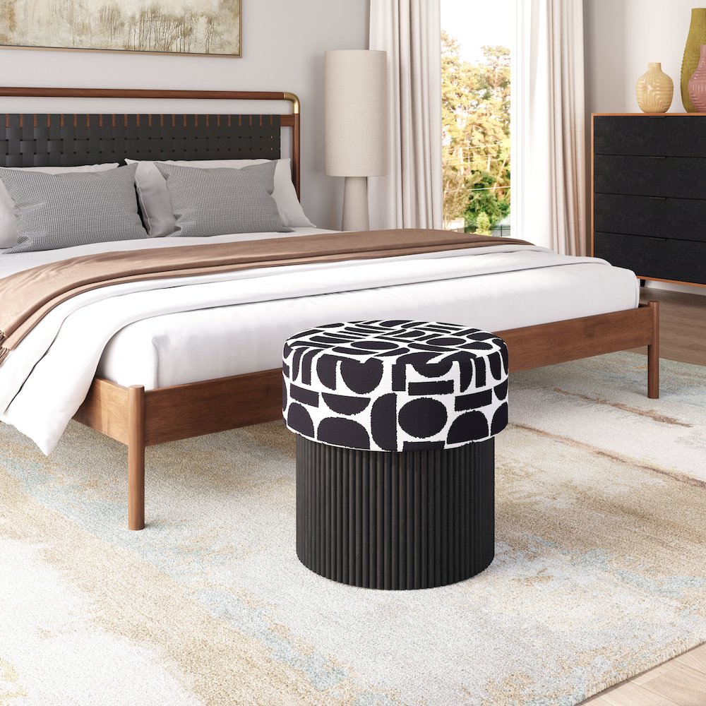 Boto Storage Ottoman Black & White. Picture 10