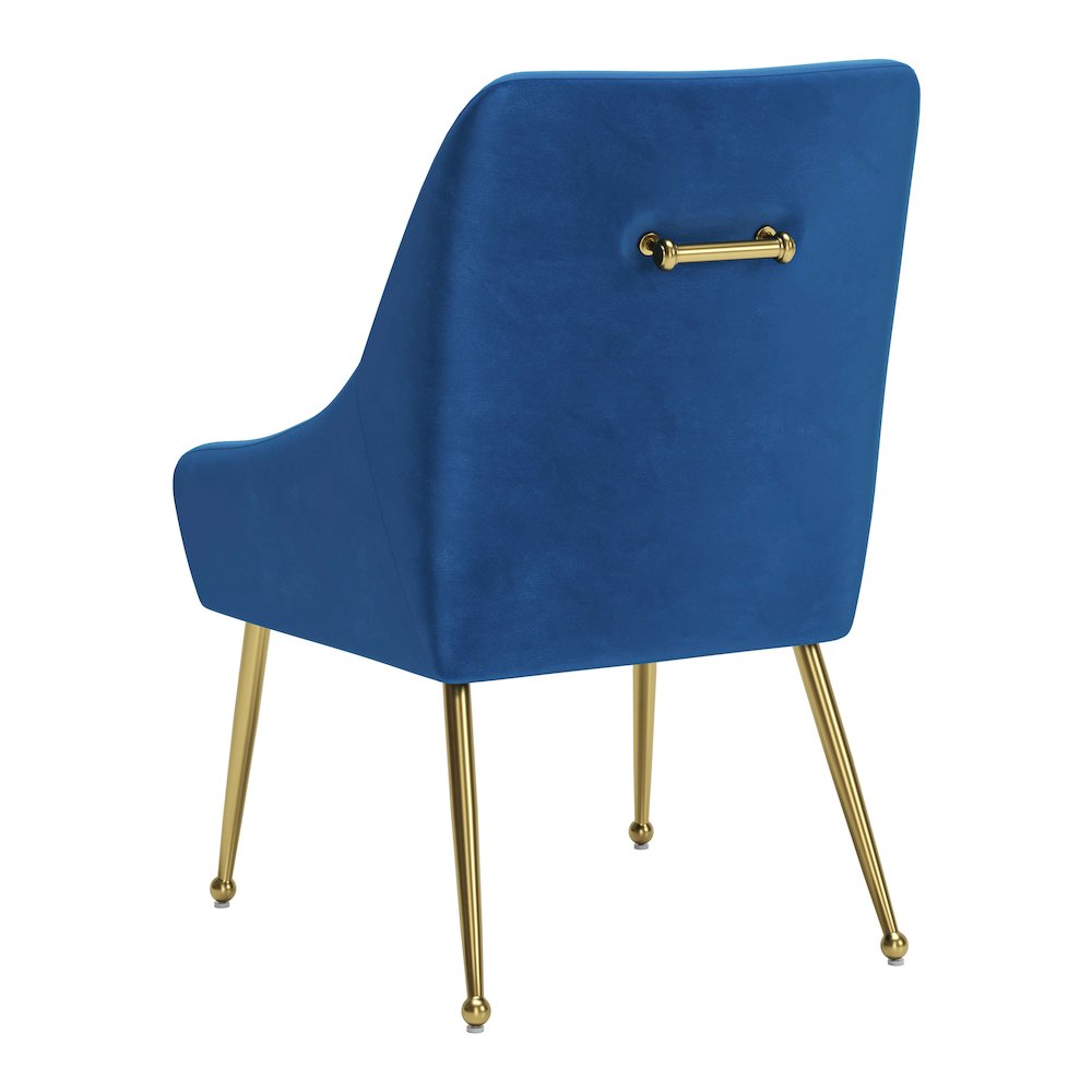 Maxine Dining Chair Navy Blue & Gold. Picture 5