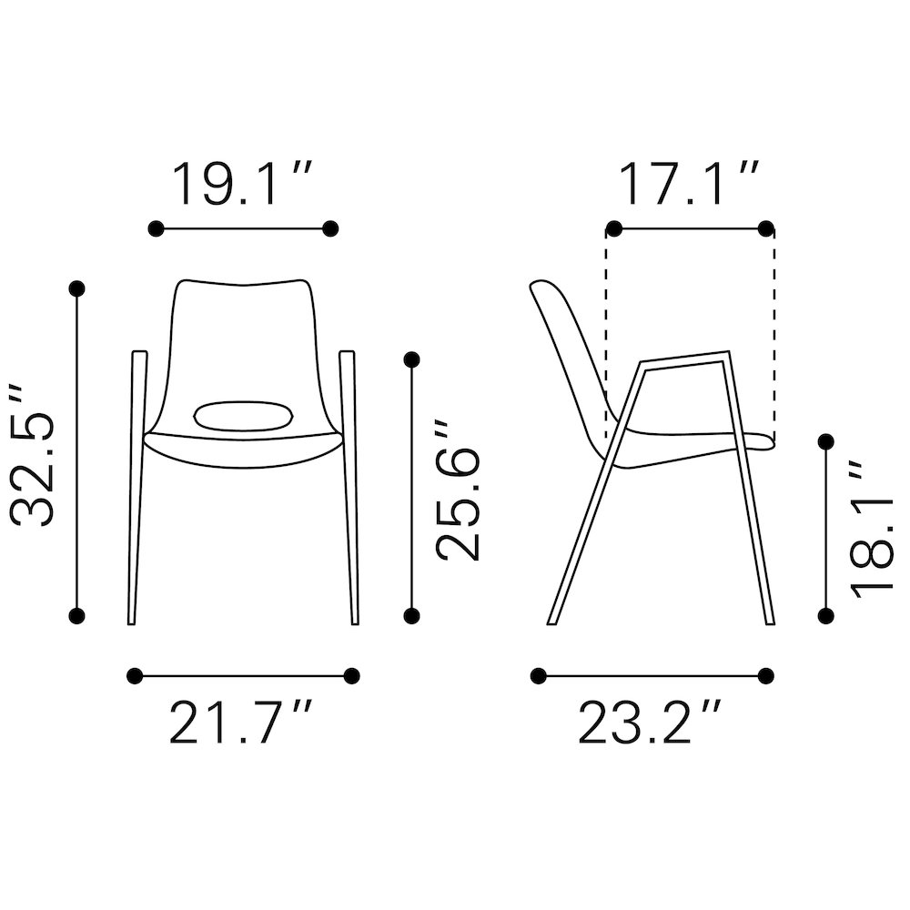 Desi Dining Chair (Set of 2) Azure Gray & Walnut. Picture 11