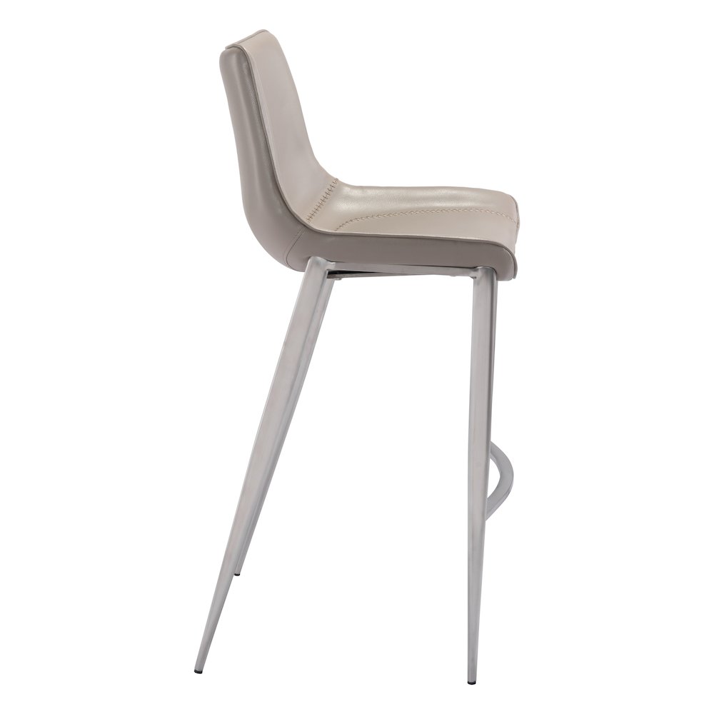 Magnus Barstool (Set of 2) Brown & Silver. Picture 2