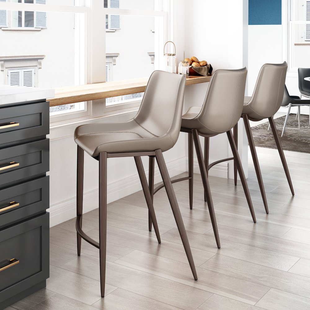 Magnus Counter Stool (Set of 2) Brown & Walnut. Picture 8