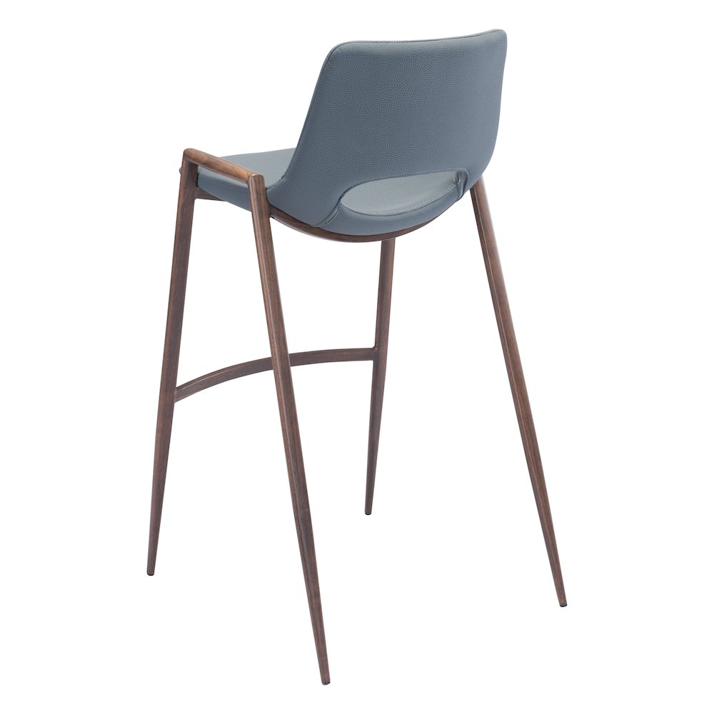 Desi Barstool (Set of 2) Azure Gray & Walnut. Picture 5