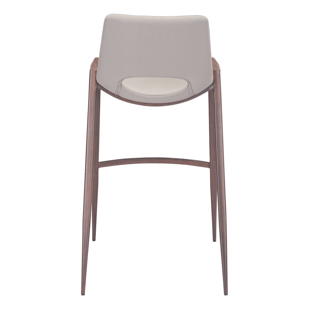 Desi Barstool (Set of 2) Beige & Walnut. Picture 4