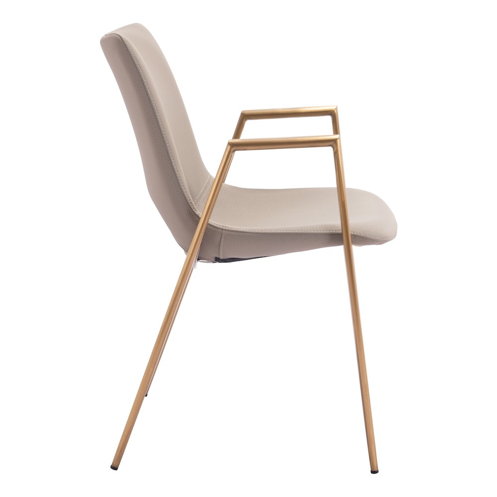 Desi Dining Chair (Set of 2) Beige & Gold. Picture 7