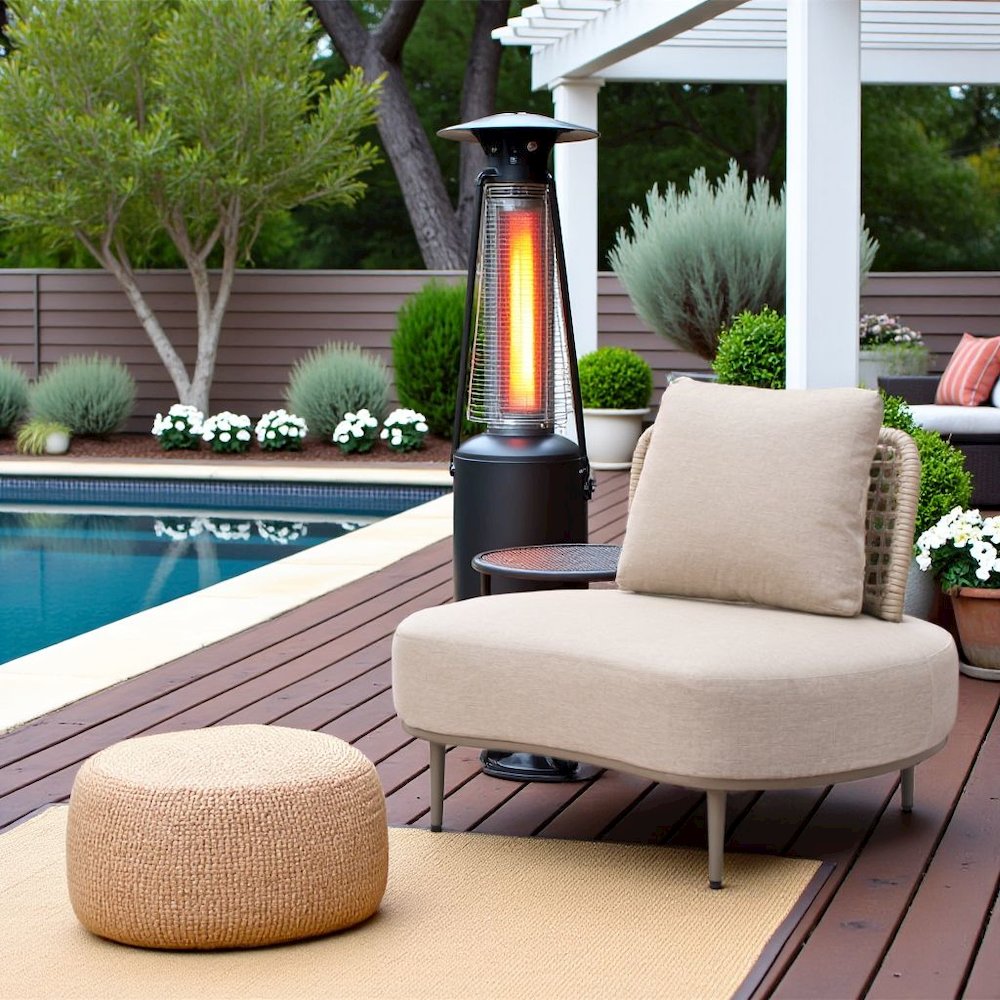 Beige Outdoor Club Chair, Wide Cushioned Patio Chair for Relaxation. Picture 3