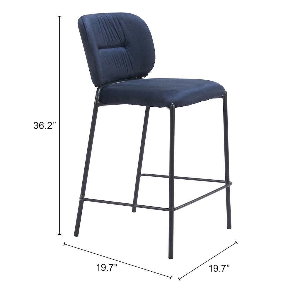 Plat Counter Stool (Set of 2) Blue. Picture 7