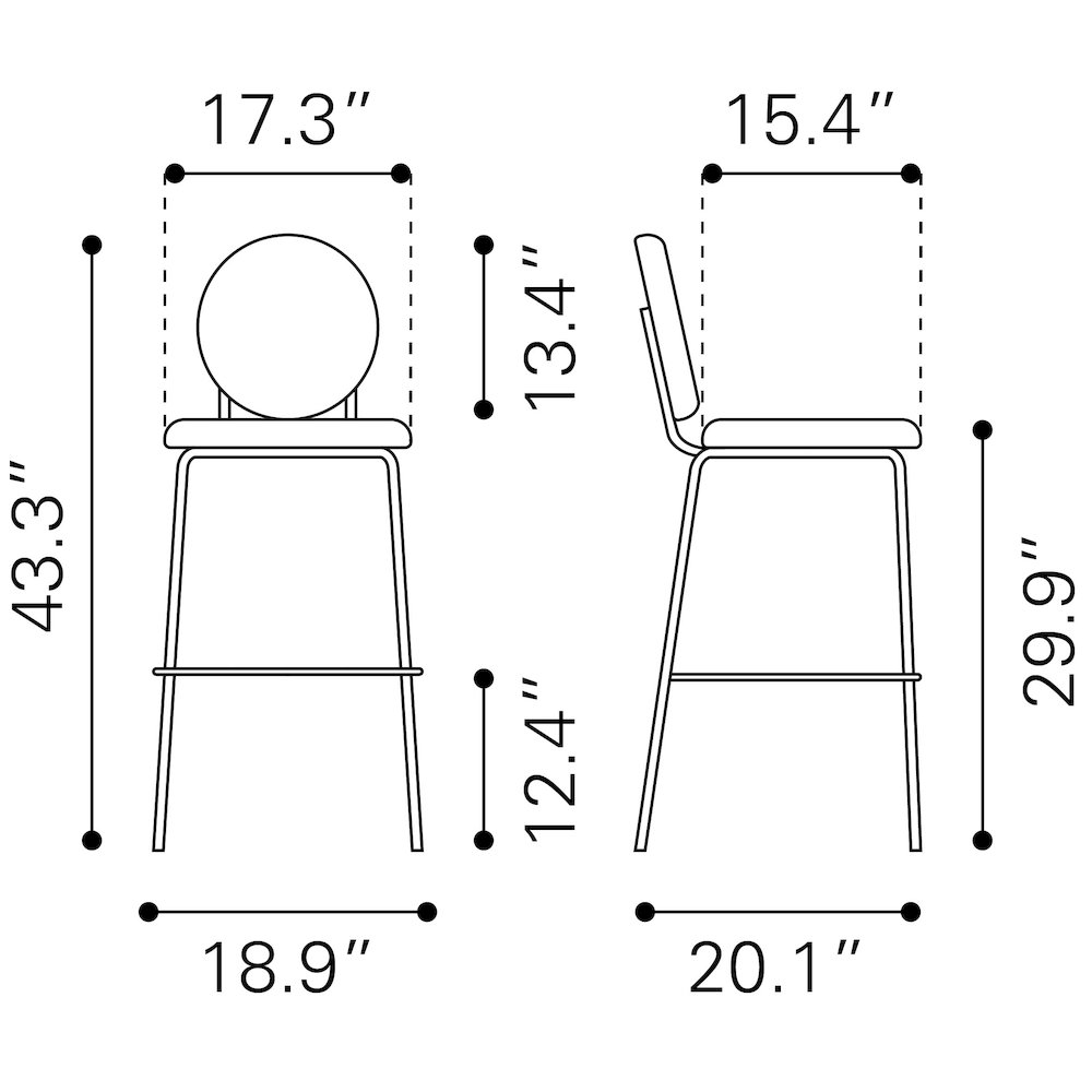 Odessa Barstool (Set of 2) Green & Gold. Picture 12