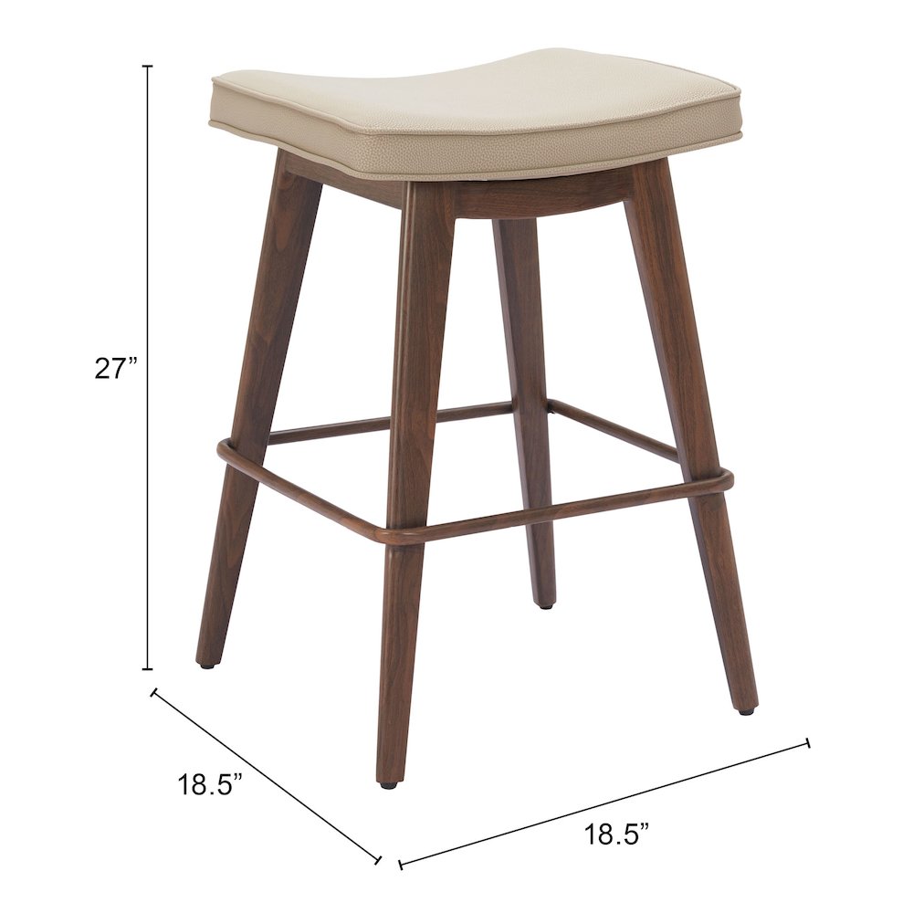 Divat Counter Stool (Set of 2) Beige & Walnut. Picture 7