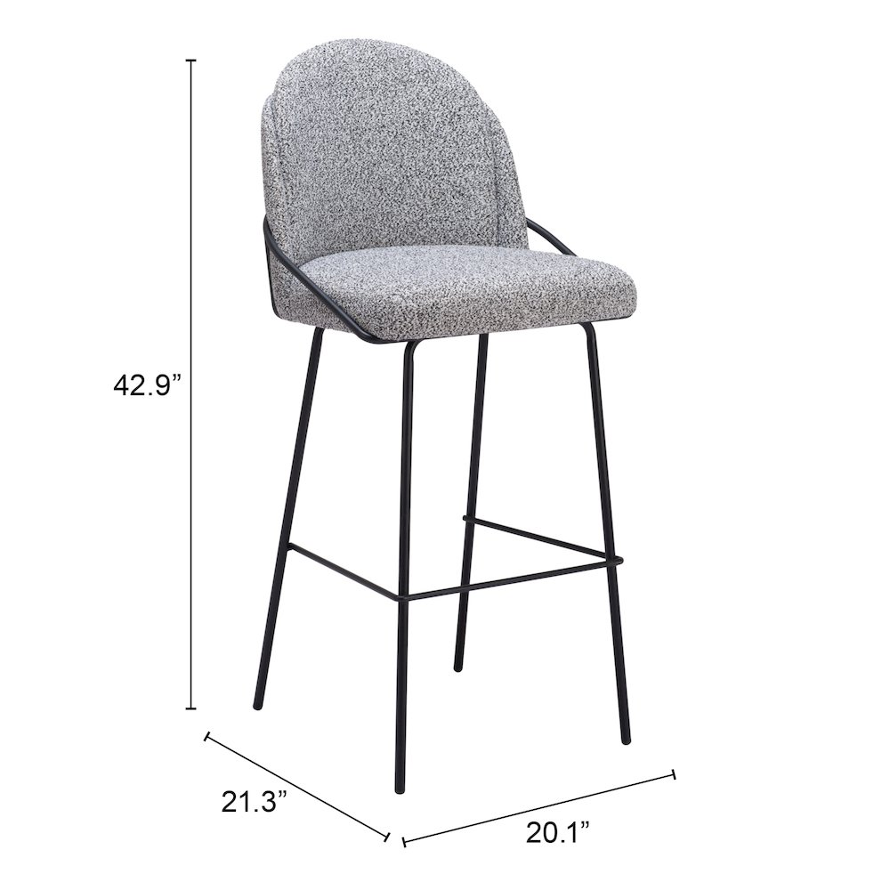 Jambi Barstool (Set of 2) Black & White. Picture 7