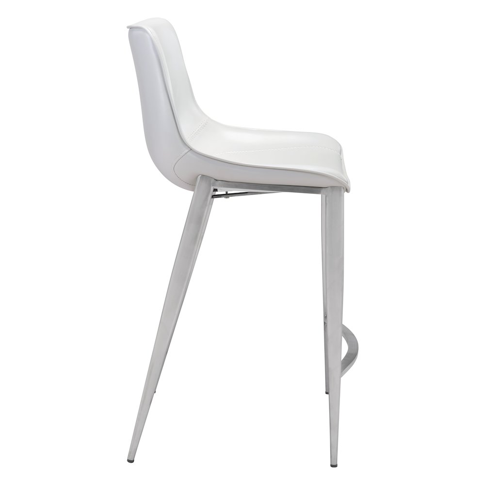 Magnus Counter Stool (Set of 2) White & Silver. Picture 2