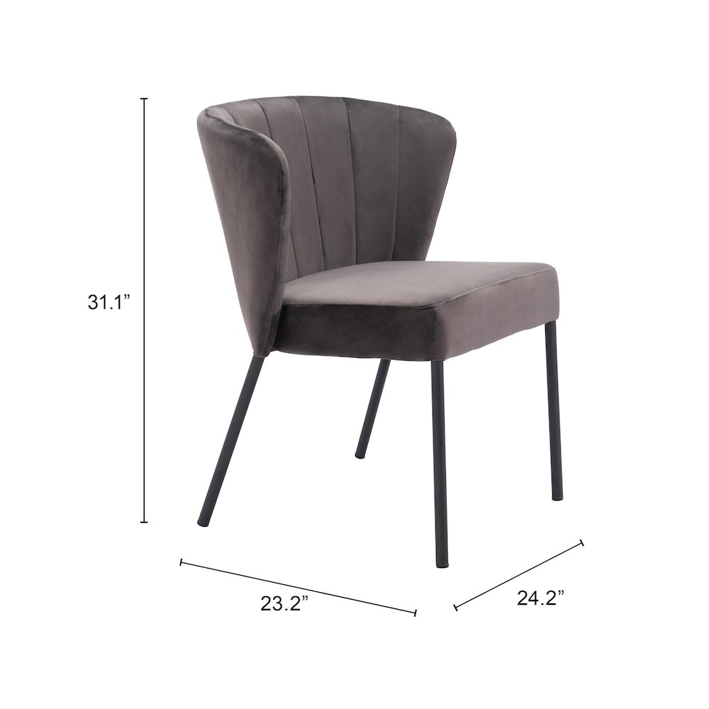 Aimee Dining Chair (Set of 2) Gray. Picture 7