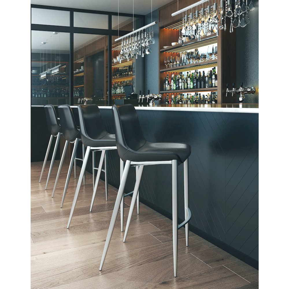 Magnus Barstool (Set of 2) Black & Silver. Picture 9