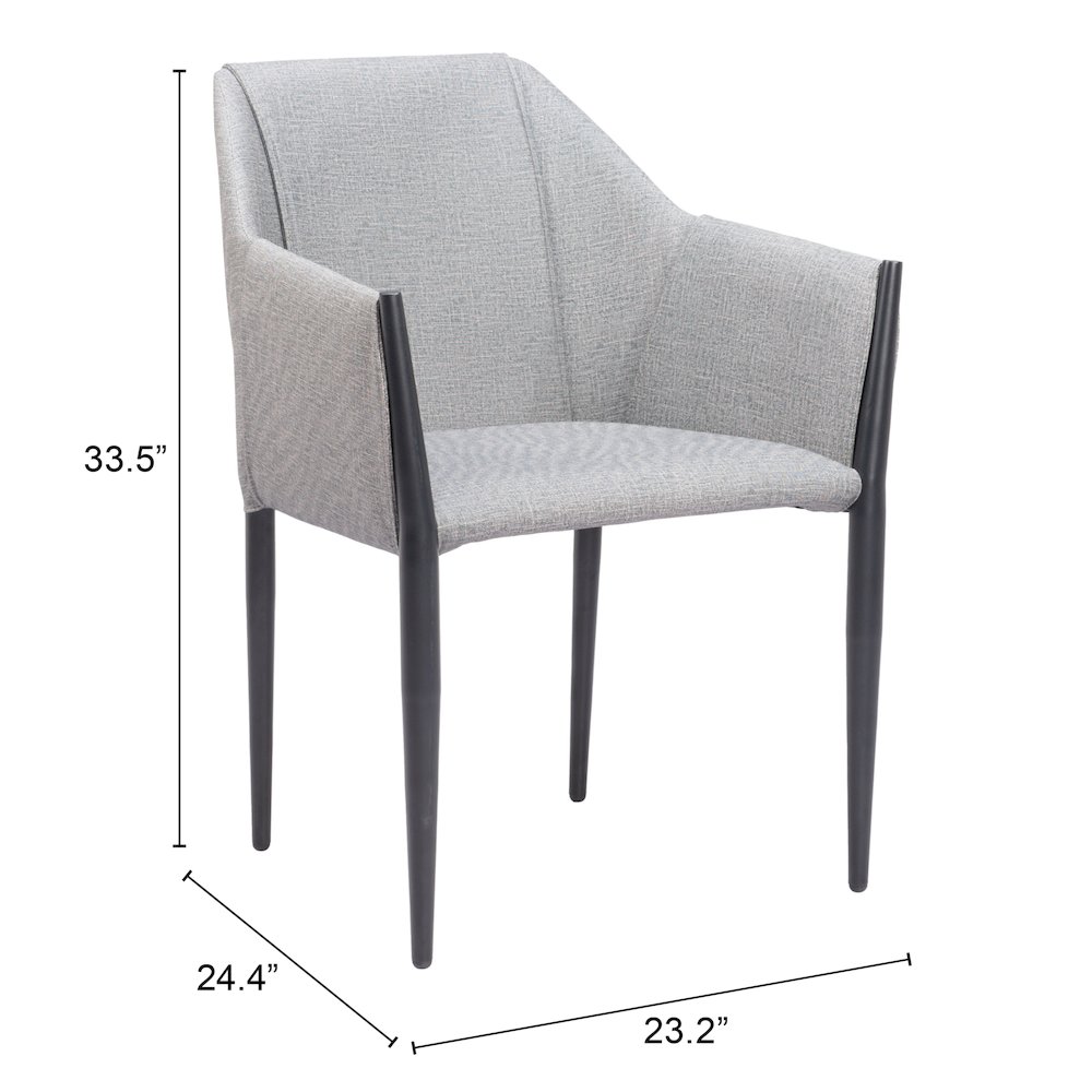Andover Dining Chair (Set of 2) Slate Gray. Picture 7