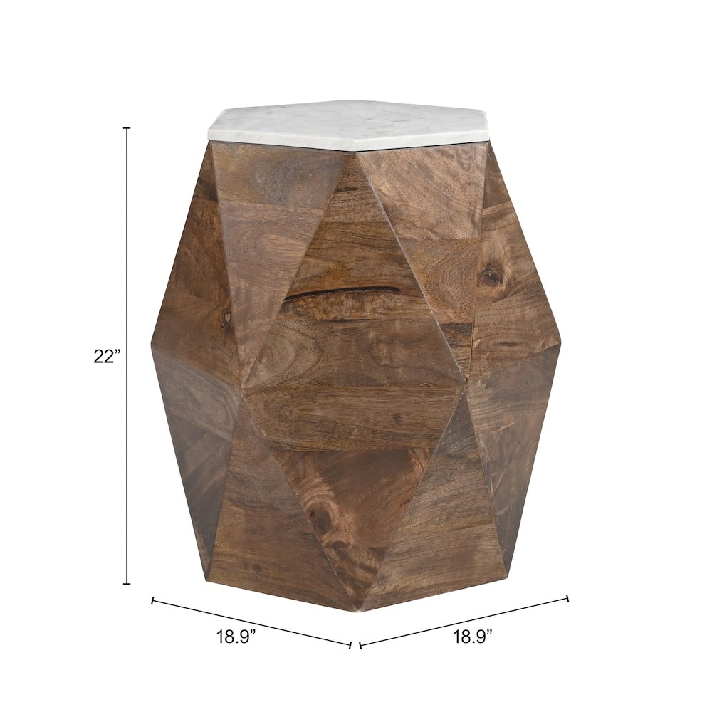 Bisel Side Table White & Walnut. Picture 8