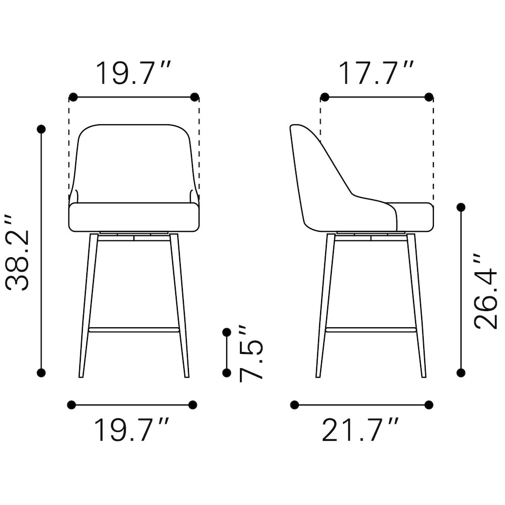 Keppel Swivel Counter Stool Brown. Picture 11