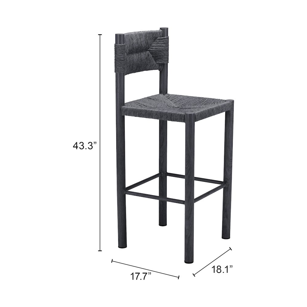 Iska Barstool (Set of 2) Black. Picture 7