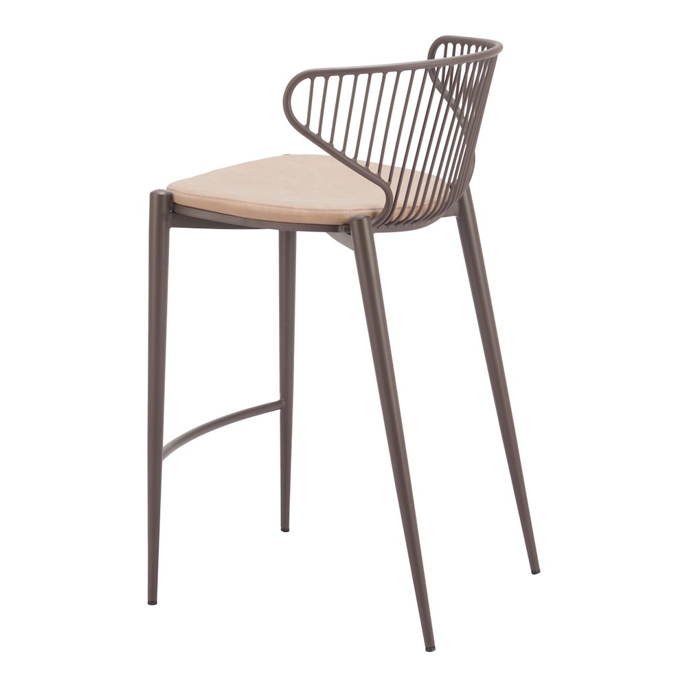 Silues Counter Stool (Set of 2) Taupe & Brown. Picture 6