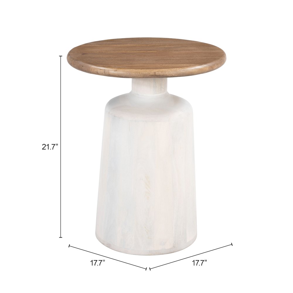 Goblet Side Table Brown & White. Picture 7