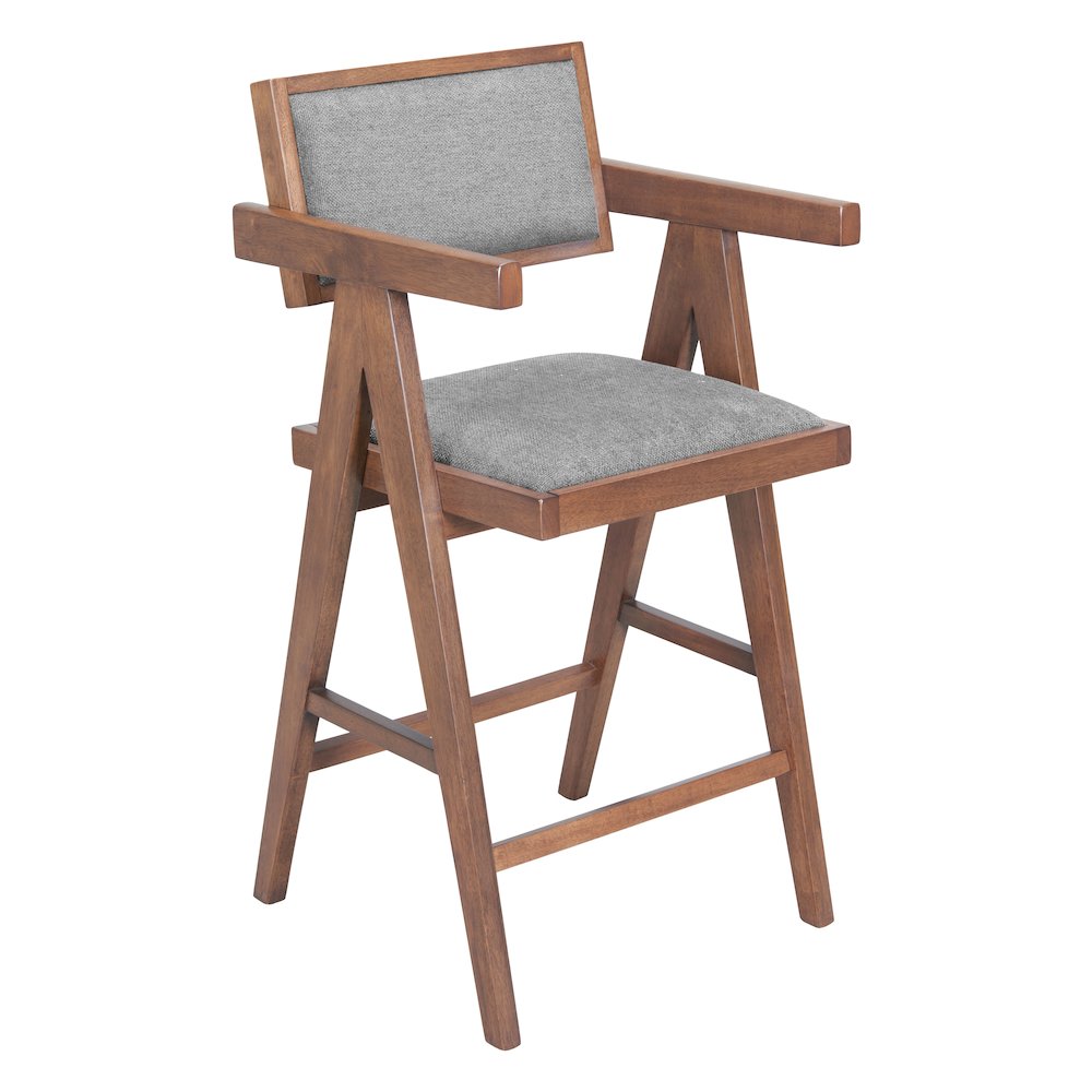 Delhi Counter Stool (Set of 2) Gray & Walnut. Picture 8