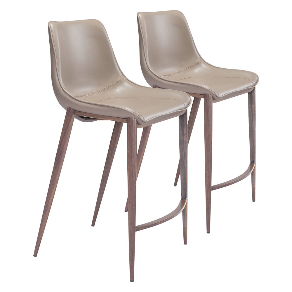 Magnus Counter Stool (Set of 2) Brown & Walnut. Picture 6
