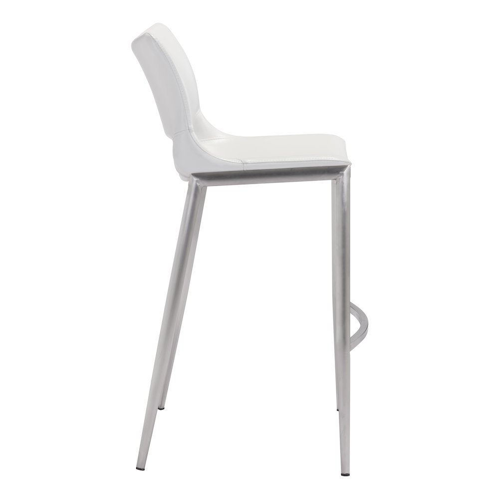 Ace Barstool (Set of 2) White & Silver. Picture 2