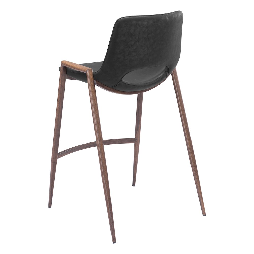 Desi Counter Stool (Set of 2) Black & Walnut. Picture 5