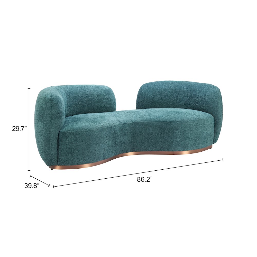 Jamela Sofa Teal. Picture 7
