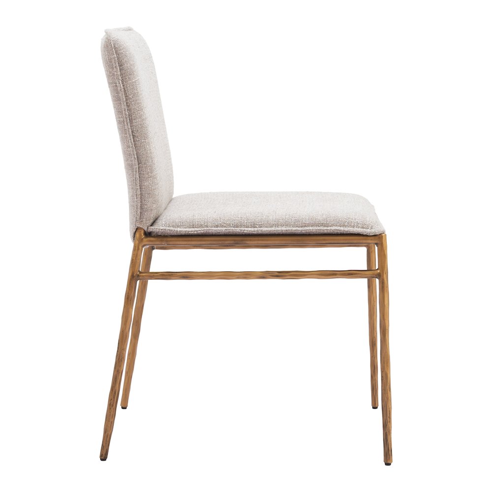 Nordvest Dining Chair Beige & Gold. Picture 2