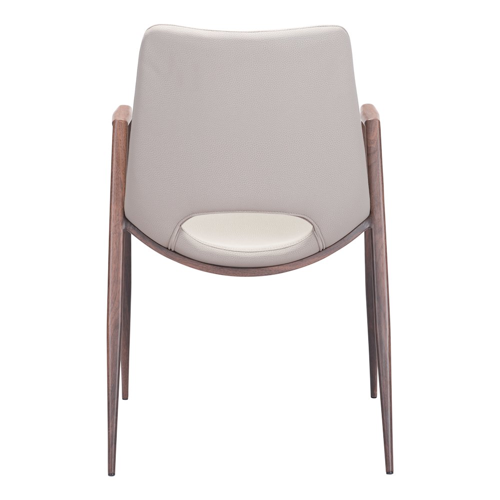Desi Dining Chair (Set of 2) Beige & Walnut. Picture 4