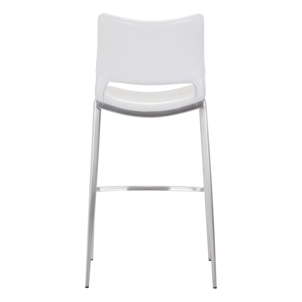 Ace Barstool (Set of 2) White & Silver. Picture 4