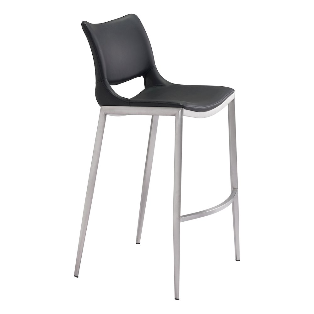 Ace Barstool (Set of 2) Black & Silver. Picture 1