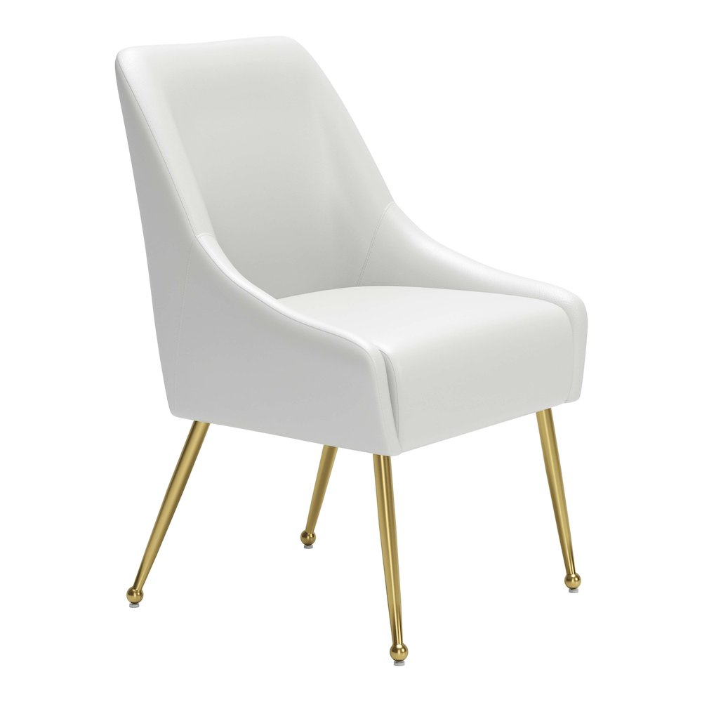 Maxine Dining Chair White & Gold. Picture 6