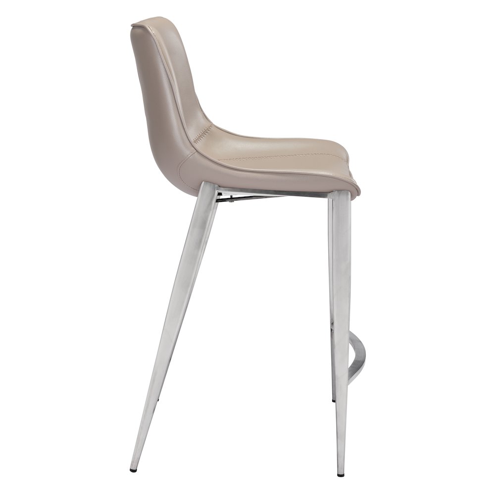 Magnus Counter Stool (Set of 2) Brown & Silver. Picture 2