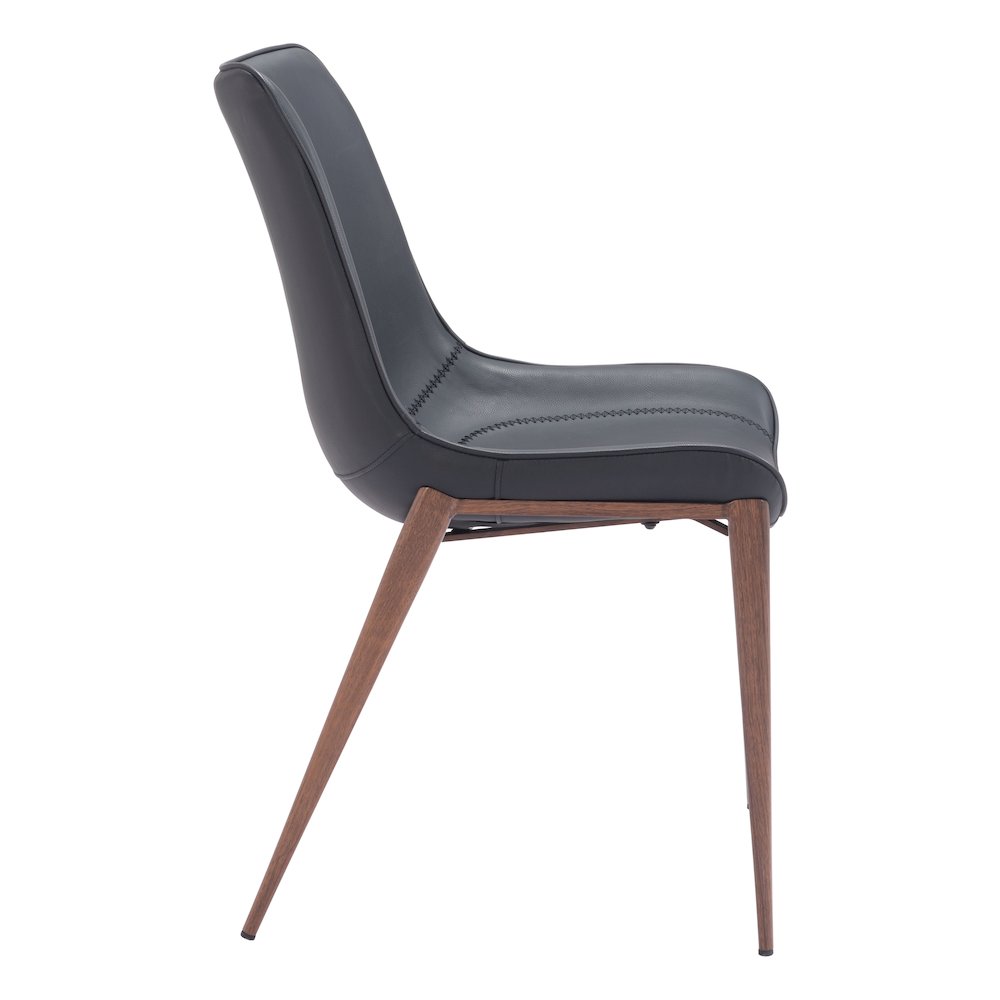 Magnus Dining Chair (Set of 2) Black & Walnut. Picture 2