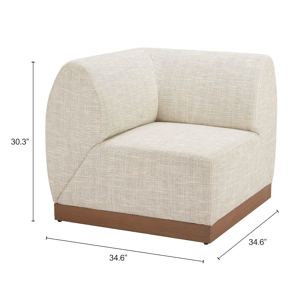 Christy Corner Chair Beige. Picture 7