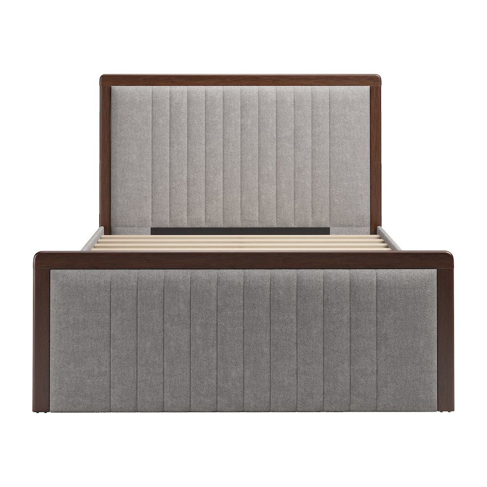 Somune Queen Bed Gray & Walnut. Picture 6