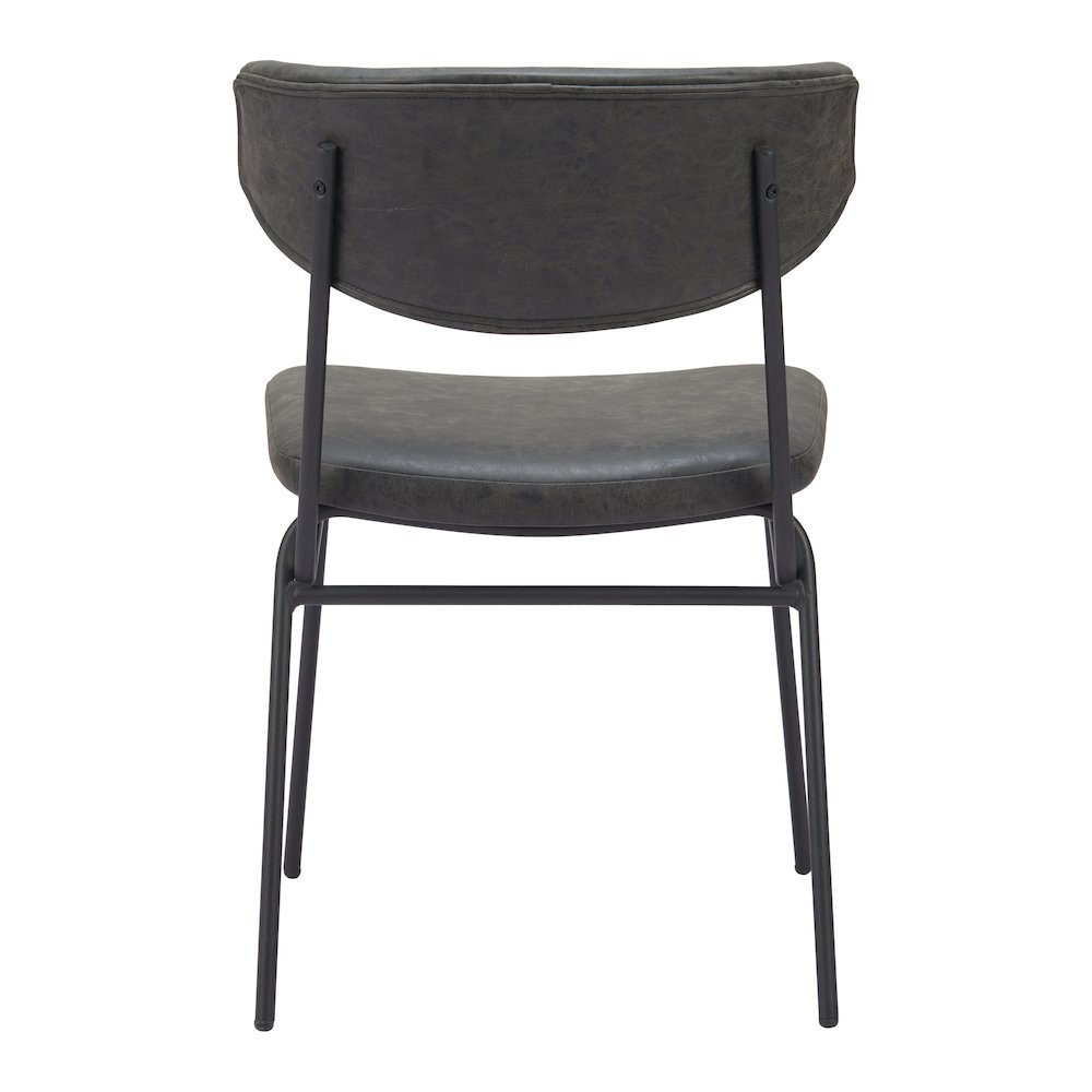 Charon Dining Chair (Set of 2) Vintage Black. Picture 4