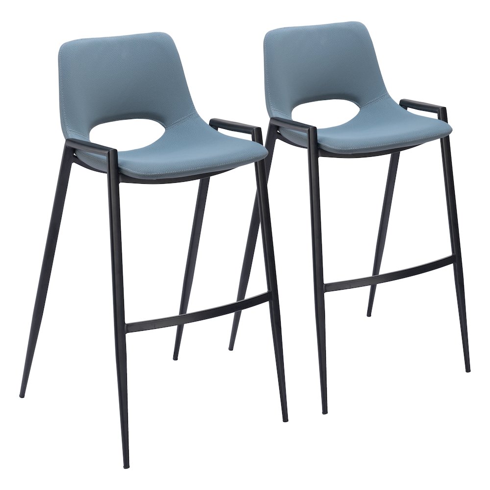 Desi Barstool (Set of 2) Azure Gray. Picture 6