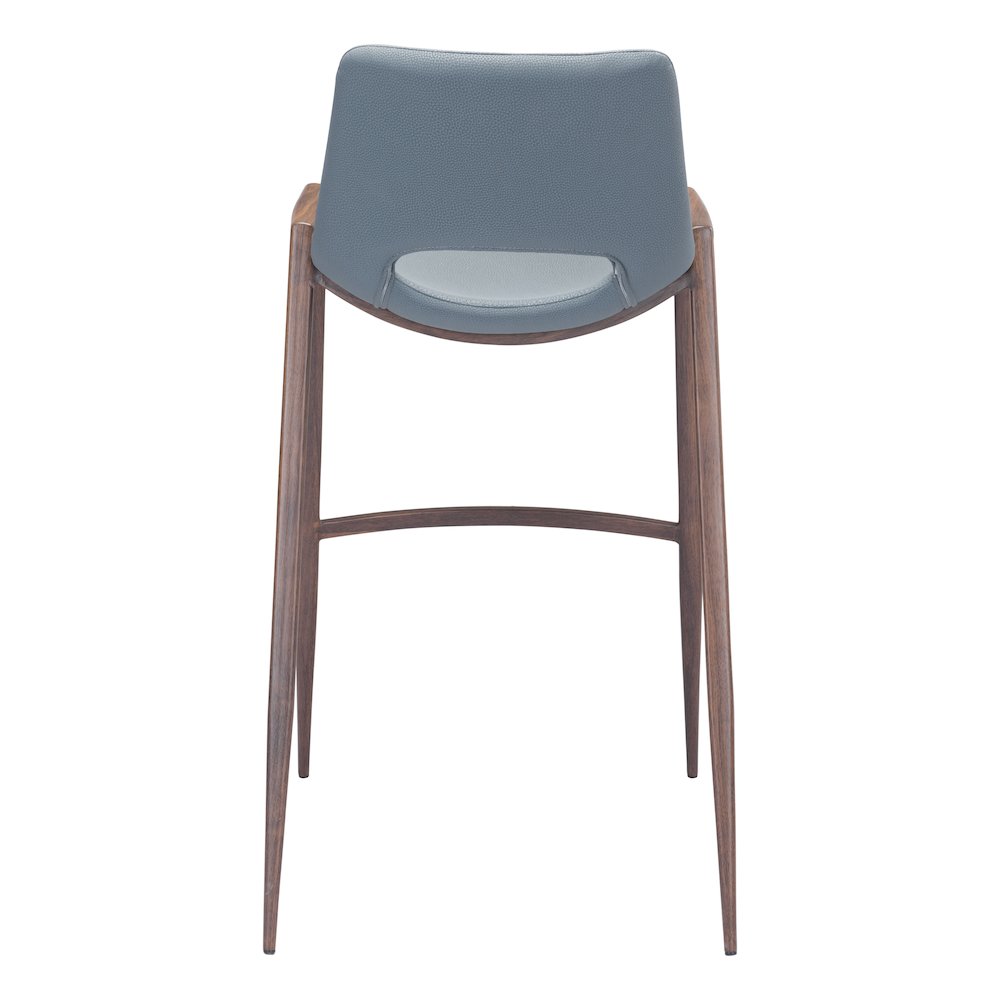 Desi Barstool (Set of 2) Azure Gray & Walnut. Picture 4