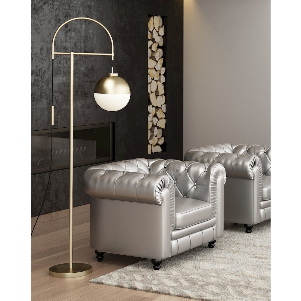 Waterloo Floor Lamp White & Bronze. Picture 8