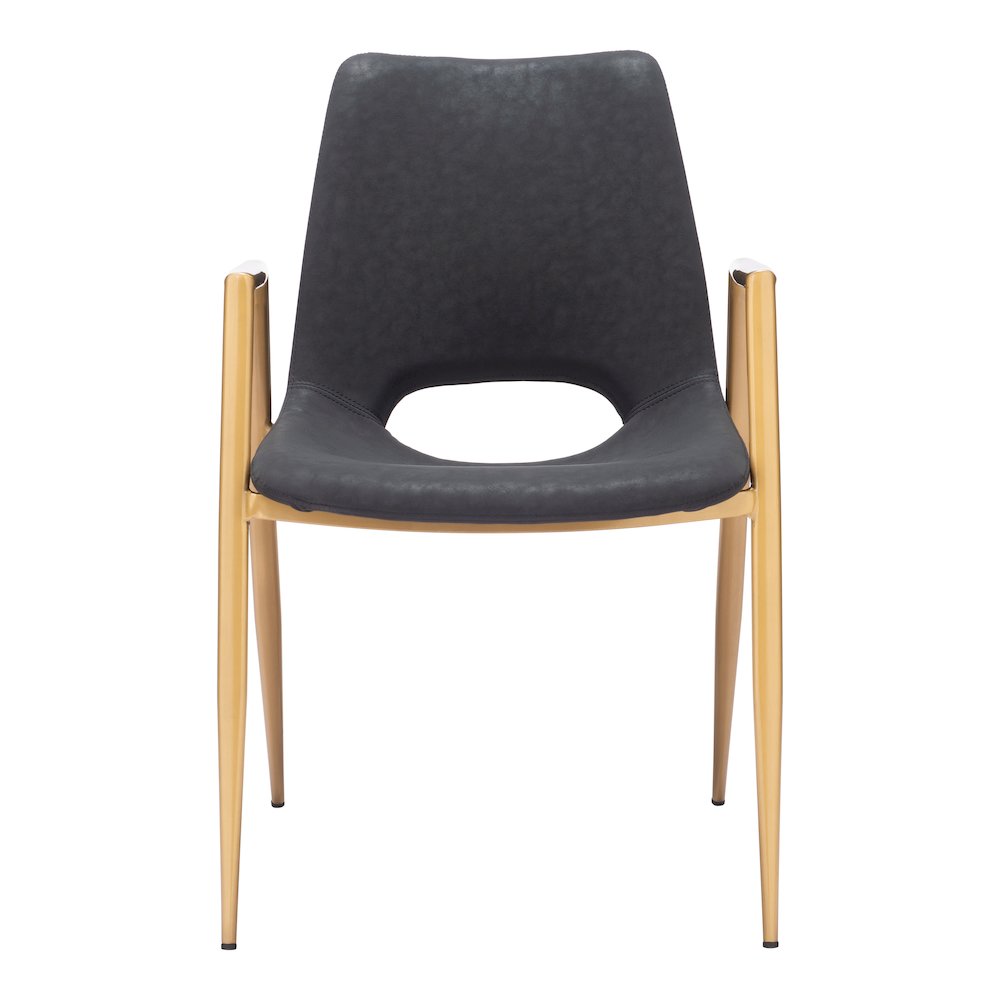 Desi Dining Chair (Set of 2) Black & Gold. Picture 3