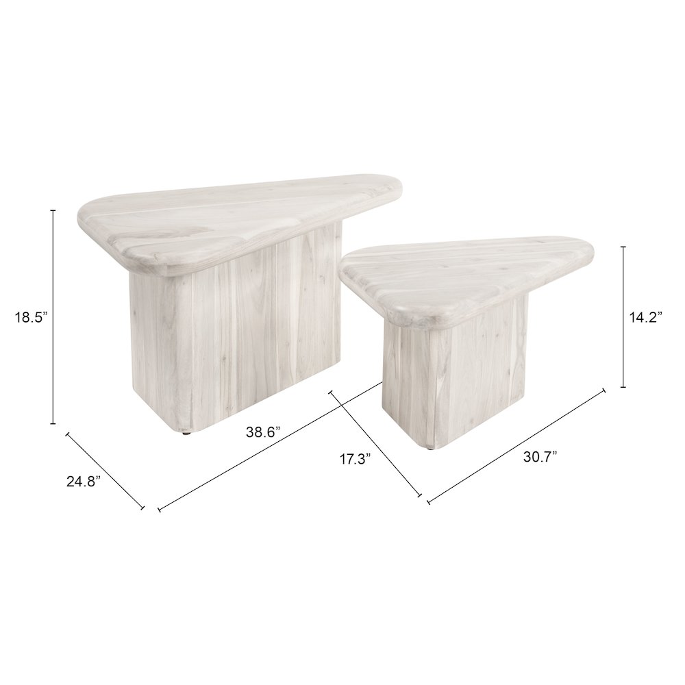 Navidic Coffee Table Set (2-Piece) Whitewashed. Picture 7