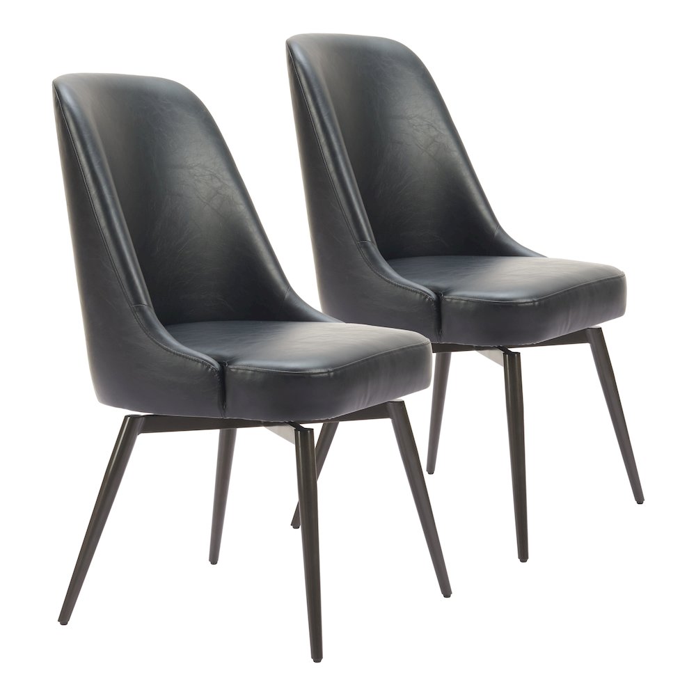 Keppel Swivel Dining Chair (Set of 2) Black. Picture 6