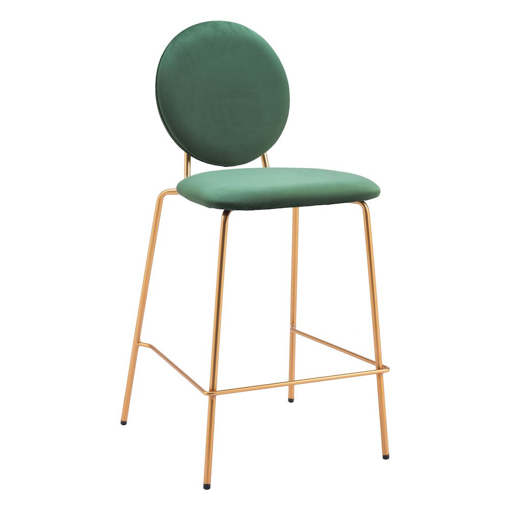 Odessa Counter Stool (Set of 2) Green & Gold. Picture 1