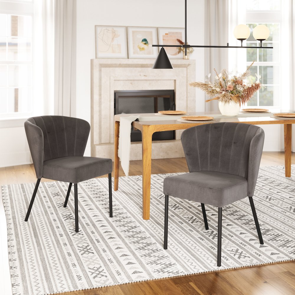 Aimee Dining Chair (Set of 2) Gray. Picture 8
