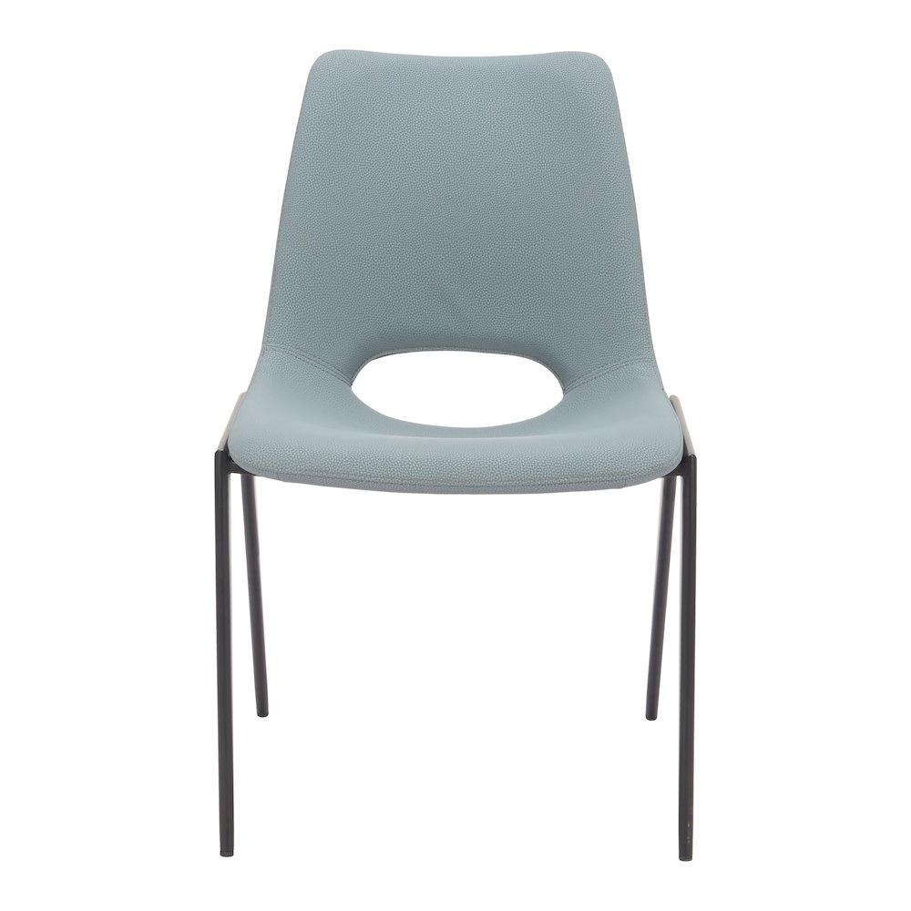 Desi Armless Dining Chair (Set of 2) Azure Gray. Picture 5