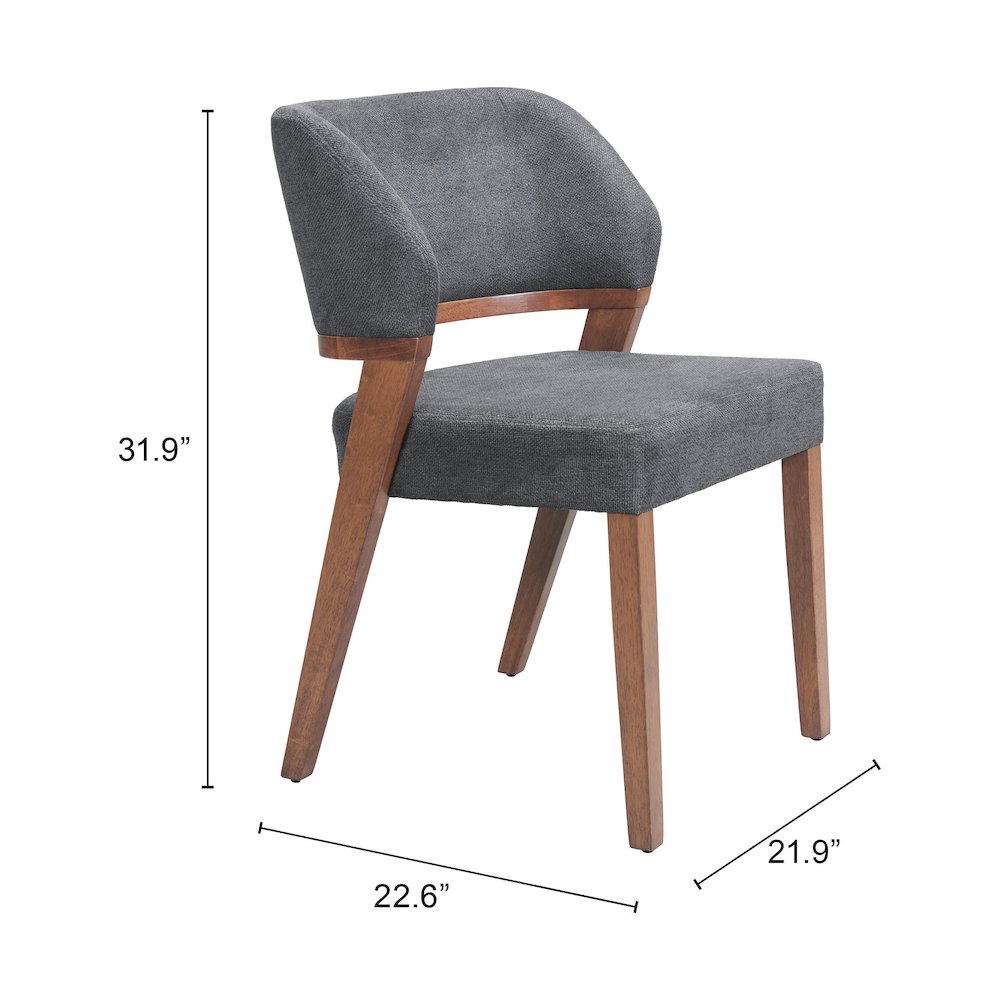 Sunobu Dining Chair (Set of 2) Azure Gray & Walnut. Picture 7