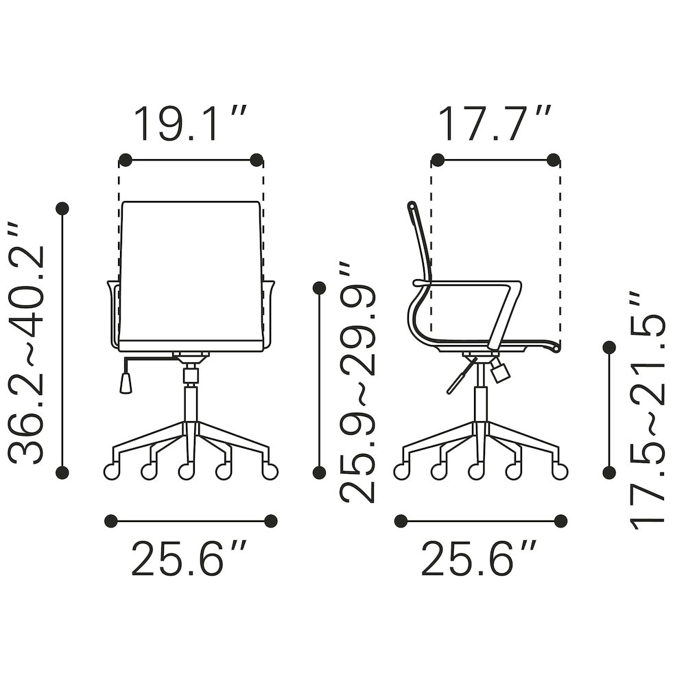 White Mid-Back Stacy Office Chair, Belen Kox. Picture 8