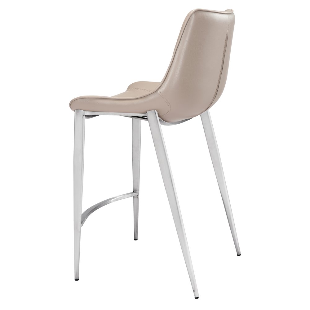 Magnus Counter Stool (Set of 2) Brown & Silver. Picture 5