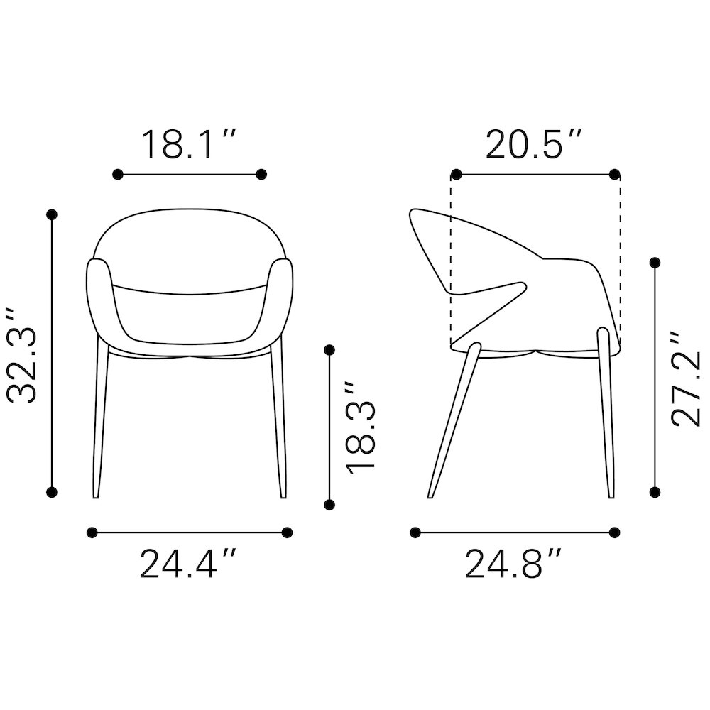 Limay Dining Chair (Set of 2) Beige & Walnut. Picture 12